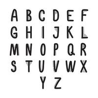 Hand drawn font style alphabet vector