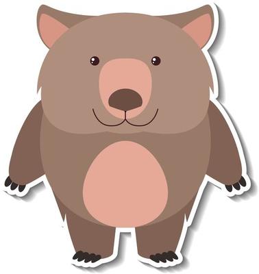 A cute bear cartoon animal sticker