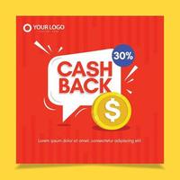 Banners cashback vector design template.