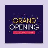 Grand opening. coming soon banner template. vector