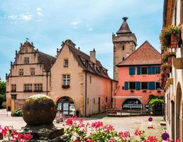 Buildings in the medieval city of Rouffach in Alsace, France photo
