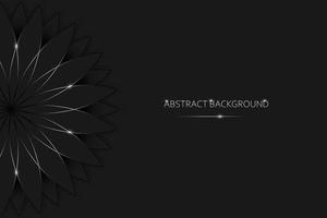 Este es un fondo negro abstracto con flor. vector