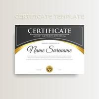 Modern gradient color certificate template design with gold color vector