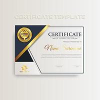 Modern gradient color certificate template design with gold color vector