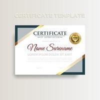 Modern gradient color certificate template design with gold color vector