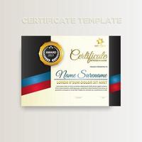 Modern gradient color certificate template design with gold color vector