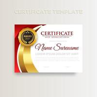 Modern gradient color certificate template design with gold color vector