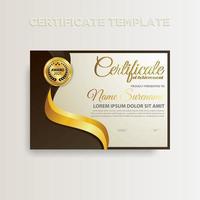 Modern gradient color certificate template design with gold color vector