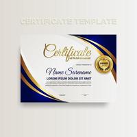 Modern gradient color certificate template design with gold color vector