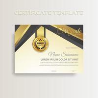 Modern gradient color certificate template design with gold color vector