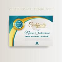 Modern gradient color certificate template design with gold color vector