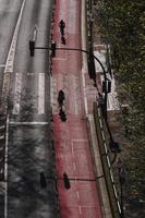 cyclist on the street in Bilbao city Spain