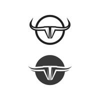 Bull and buffalo head cow logo design vector animal horn