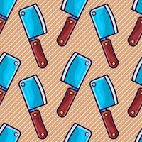 Cleaver knife seamless pattern vector illustration