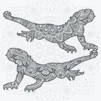 mandala reptil. elementos decorativos vintage. ilustración vectorial. vector