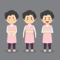 South Korea Character with Various Expression vector