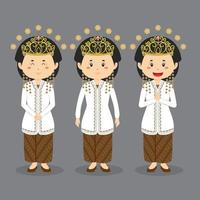 West Java Character with Various Expression vector