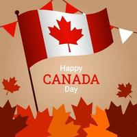 Flag For Canada Day Greetings vector