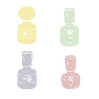 Doodle collection of self care cosmetic bottles and vials vector