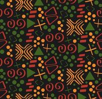 Tribal African ethnic seamless pattern with simple lines and figures vector