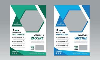 Flat design coronavirus vaccination flyer vector