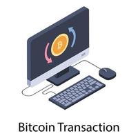 conceptos de transacciones bitcoin vector