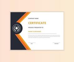 certificate template with luxury badge and modern shape vector