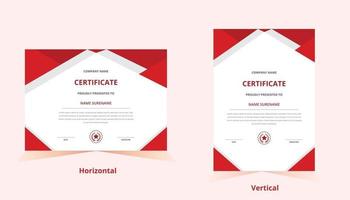 Creative certificate of appreciation award template with blue  color vector
