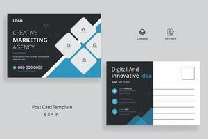 postcard template with creative layout vector design