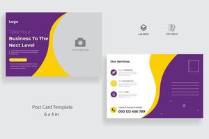 Corporate business postcard template vector design