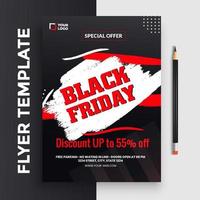 Black Friday Sale flyers design with balloons and confetti vector