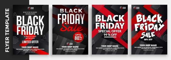 Black Friday Sale flyers design with balloons and confetti vector