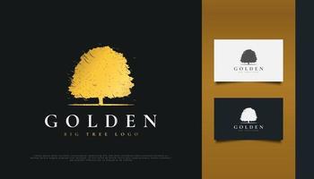 diseño de logotipo de gran árbol dorado vector