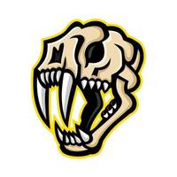 Saber toothed Cat Skull Mascot vector