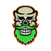 Bearded skull mascot retro vector