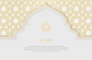 Fondo de lujo blanco y dorado elegante islámico vector