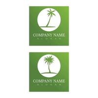 Ilustración de vector de plantilla de logotipo de verano de palmera