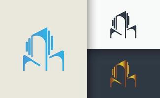 muestra de logotipo de bienes raíces y construcción vector