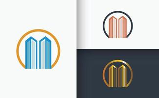 conjunto de logotipos de bienes raíces y construcción vector