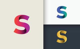 S letter logo 3d type logo vector
