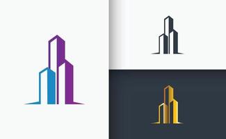 conjunto de logotipos de bienes raíces y construcción vector