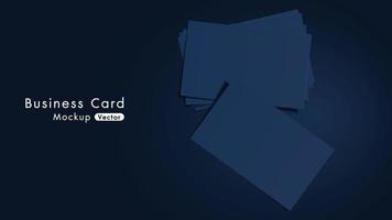 Elegant navy business cards mockup tamplate with dark background. vector