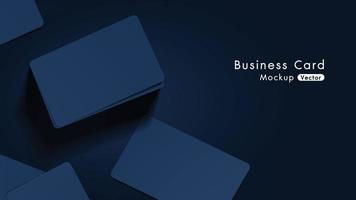 Elegant navy business cards mockup tamplate with dark background. vector