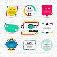 vector set of Creative quote text template with colorful background