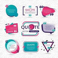 CEvector set of Creative quote text template with colorful background vector