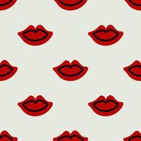 Abstract Lips Seamless Repeat Pattern vector