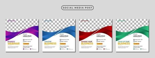 Collection of social media post banner template design vector