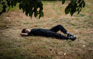 Young teenage girl in the garden photo