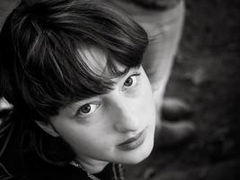 Young teenage girl in the garden photo