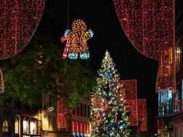 Christmas decorations on the streets of Strasbourg, France photo